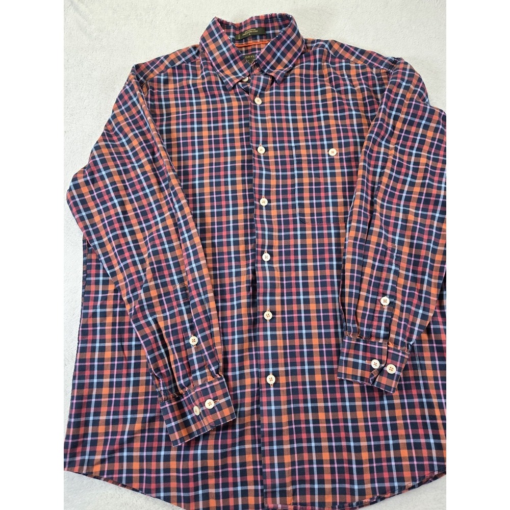 Vintage Orvis Signature Collection Plaid Shirt L Made in Hong Kong 100%...